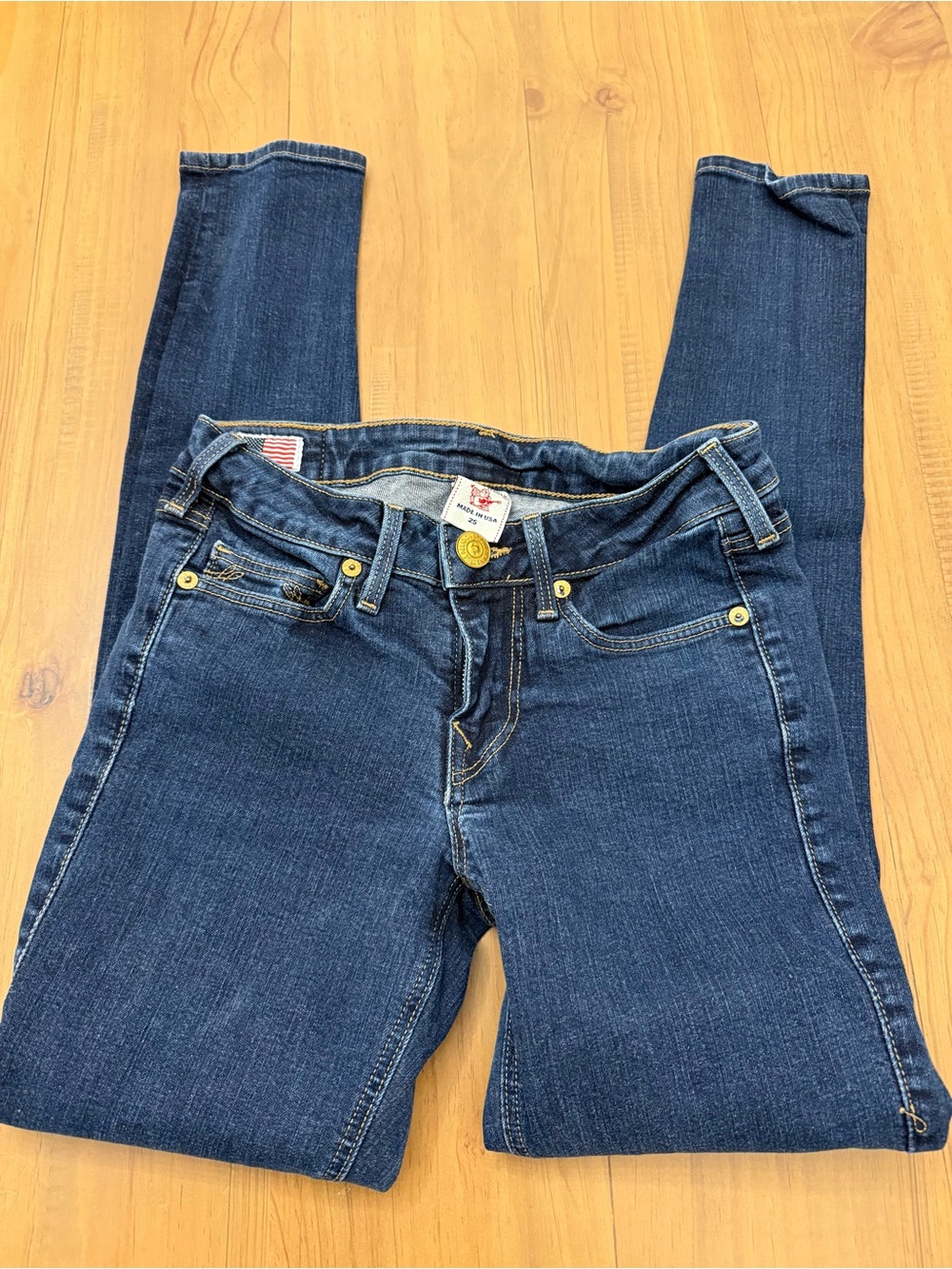 TRUE RELIGION Julie Jeans Sz 25 Dark Wash Style 10-599 Skinny Leg Stretch USA